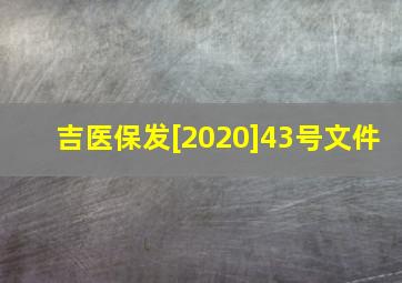 吉医保发[2020]43号文件